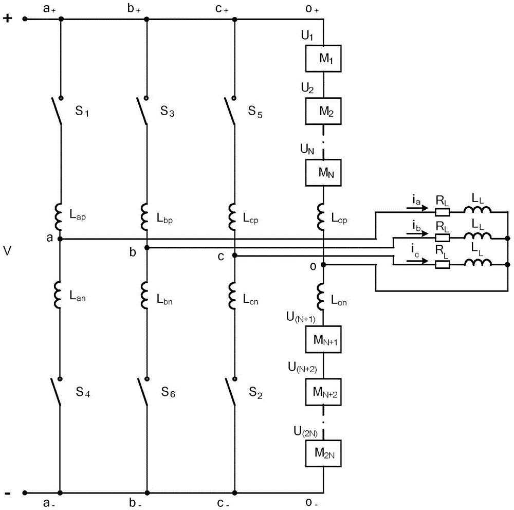 sic high voltage switch and silicon igbt hybrid three-phase four-wire high voltage converter