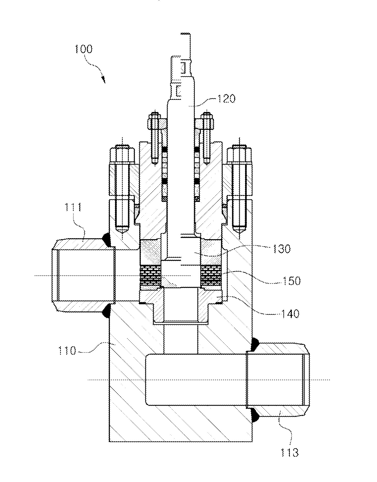 Device for reducing pressure and velocity of flowing fluid