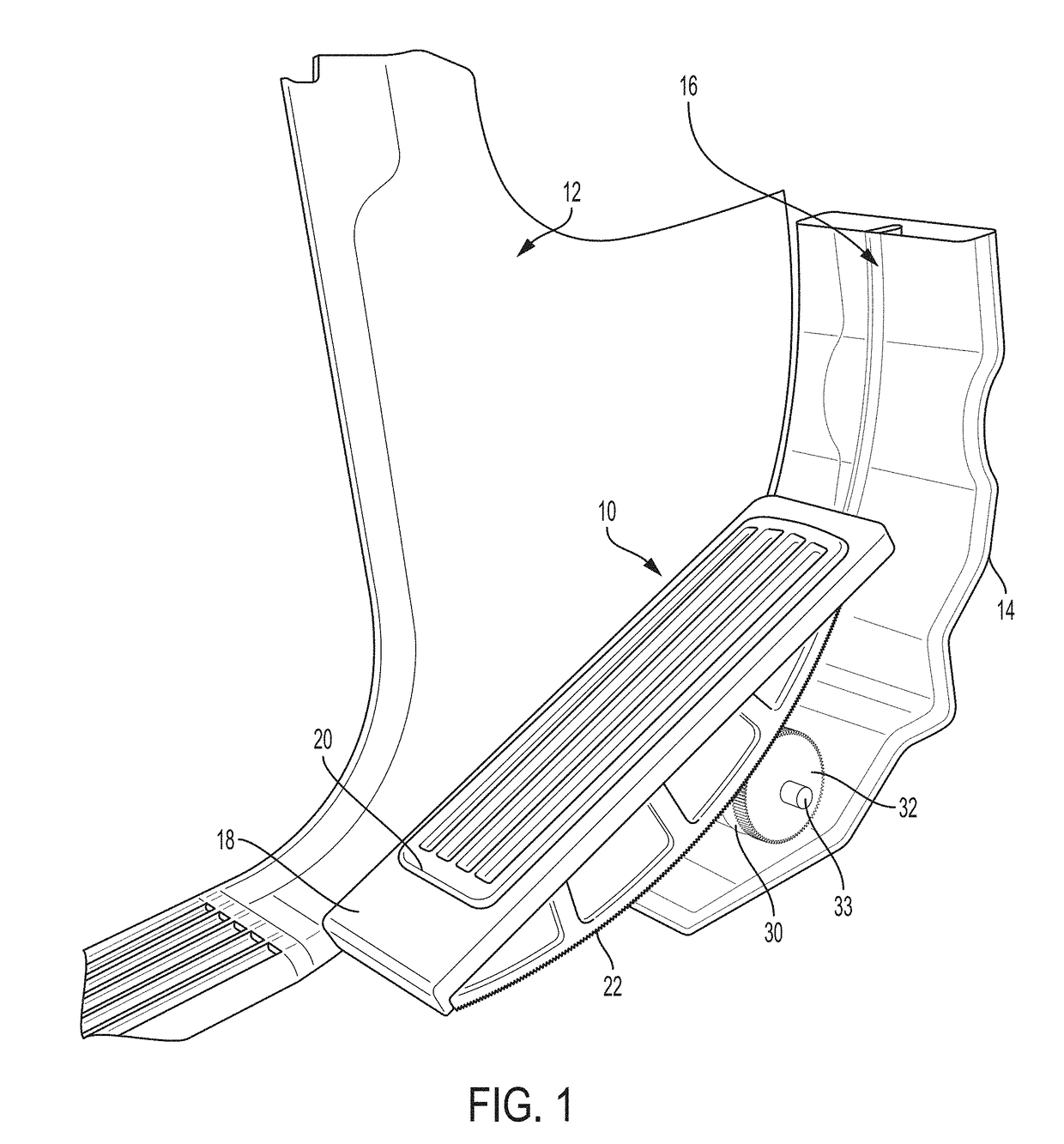 Arcuately adjustable footrest