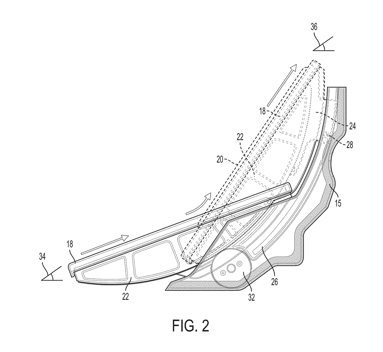 Arcuately adjustable footrest