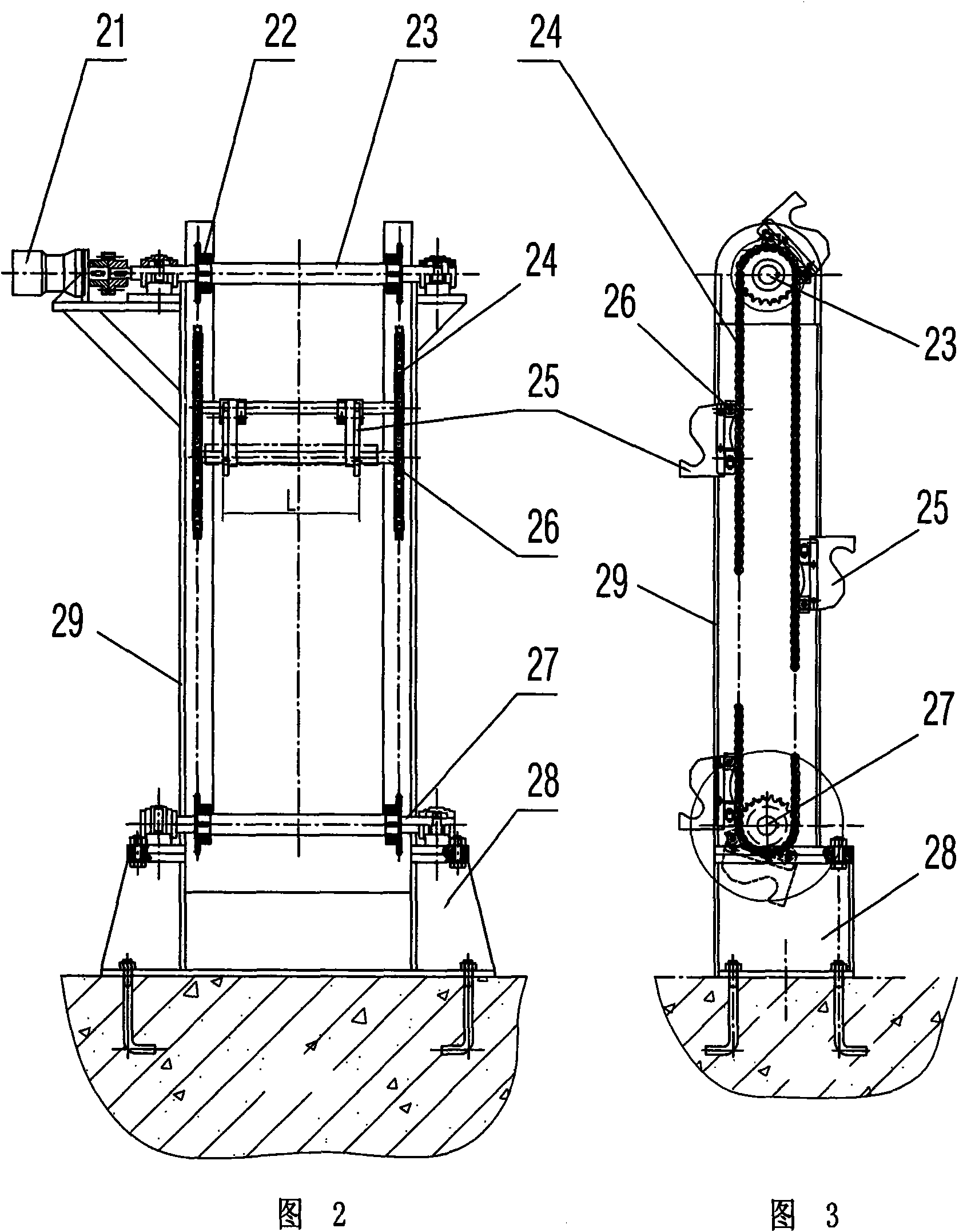 Automatic lifting mechanism for round metal rod