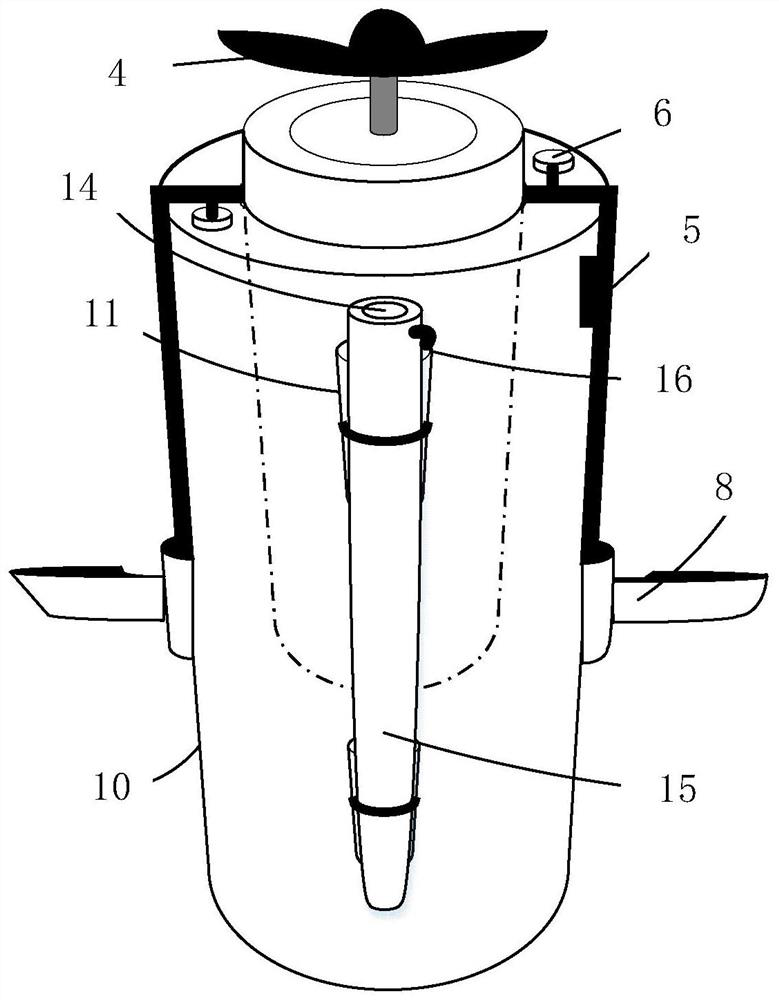 Water sample collection device and method with cross-medium sailing function