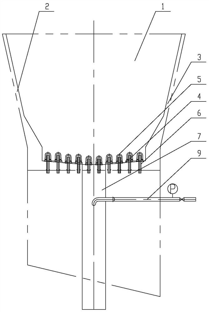 Anti-blocking deslagging structure of circulating fluidized bed boiler