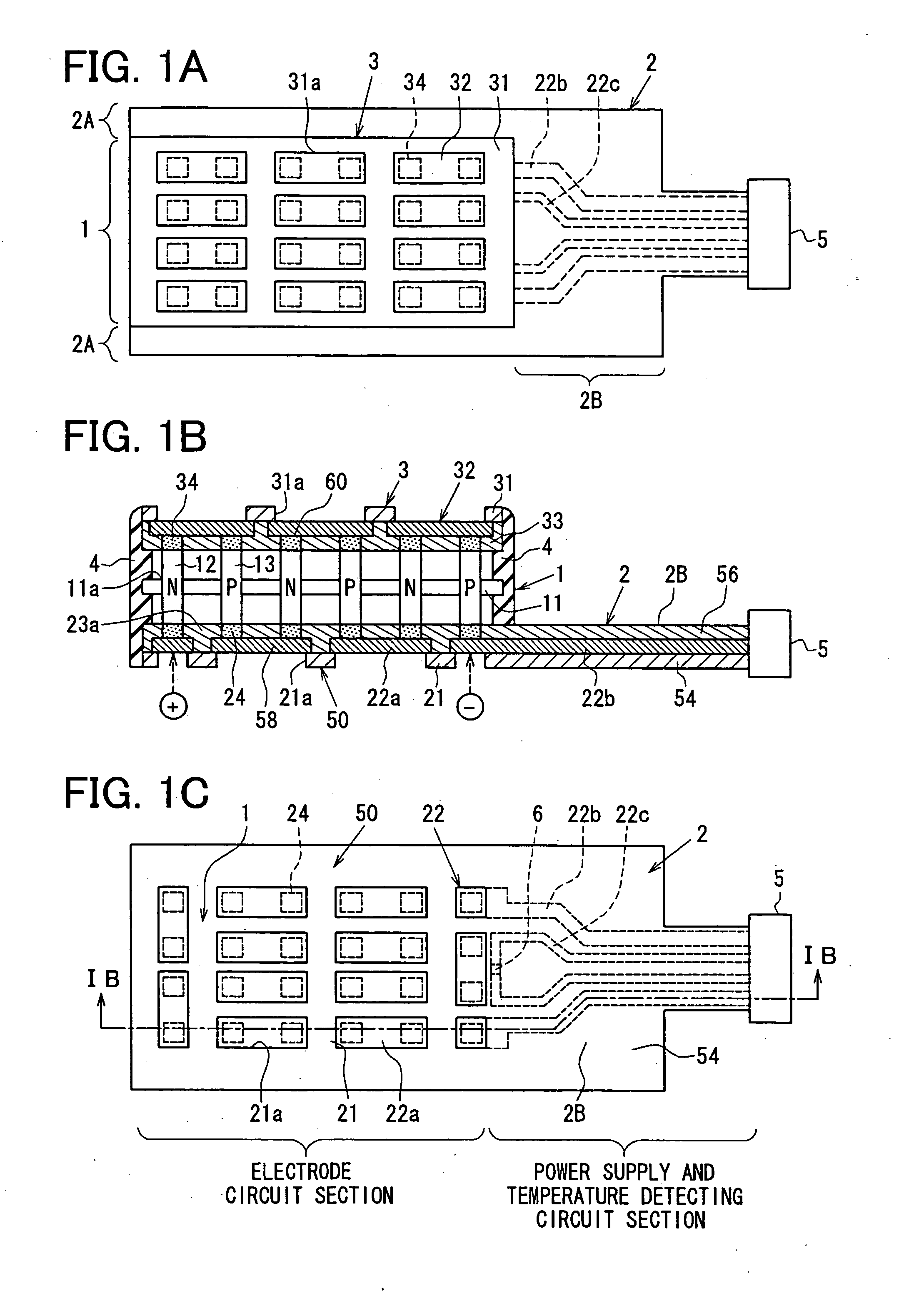 Thermoelectric converter for a heat transfer device