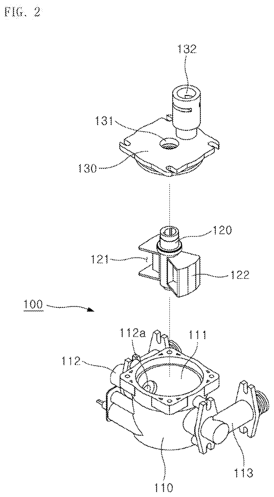 Water ionizer including stacked electrolyzer and flow switching device, with inlet being separate from outlet