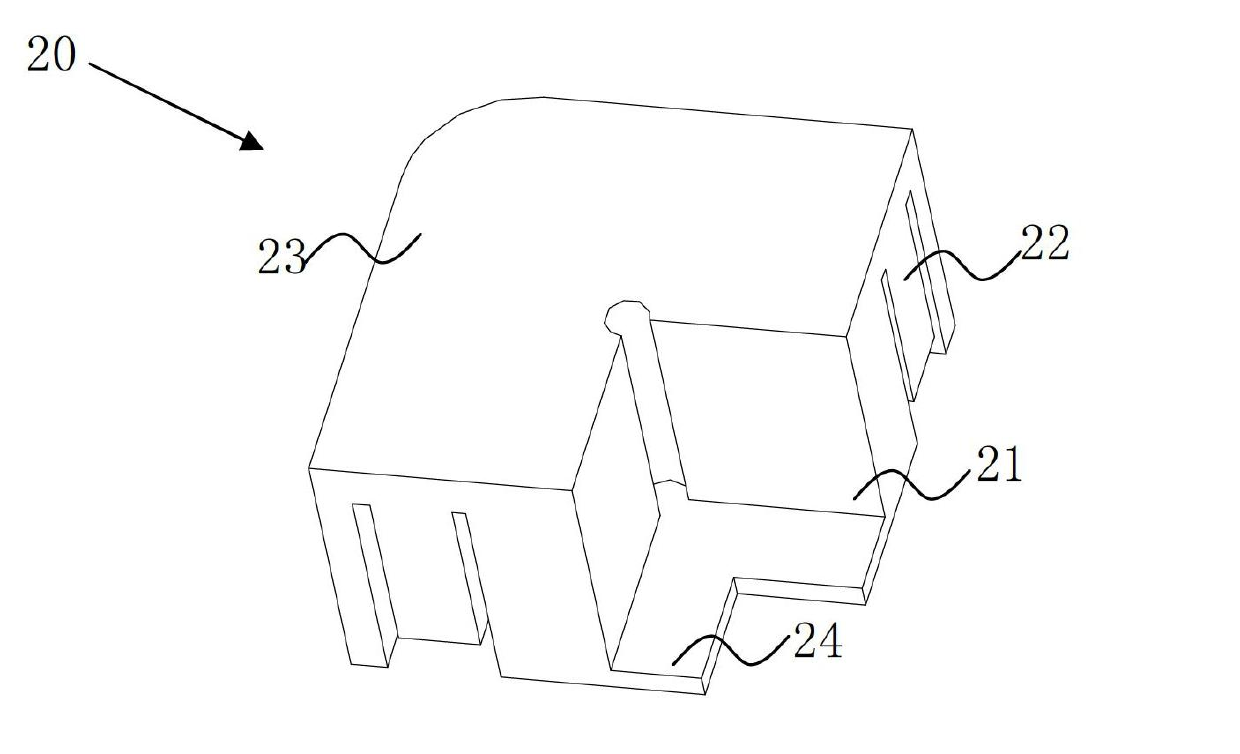 Buffer stop block structure and corresponding package box body