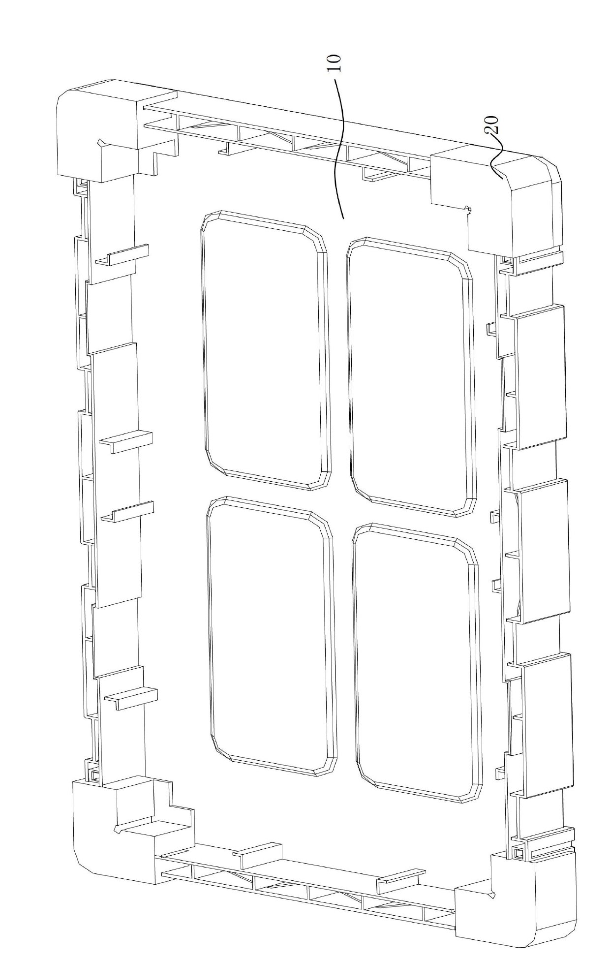 Buffer stop block structure and corresponding package box body