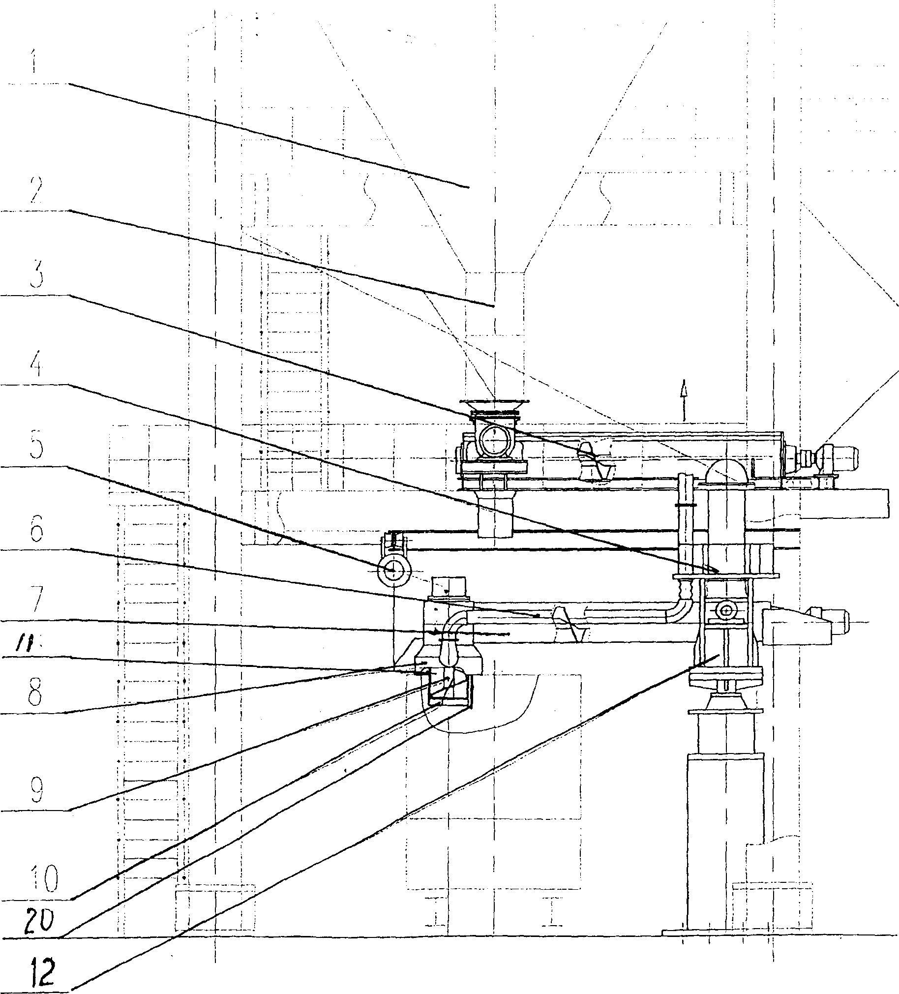 Dust-free carloader for discharging ash from gravitational duster of blast furnace