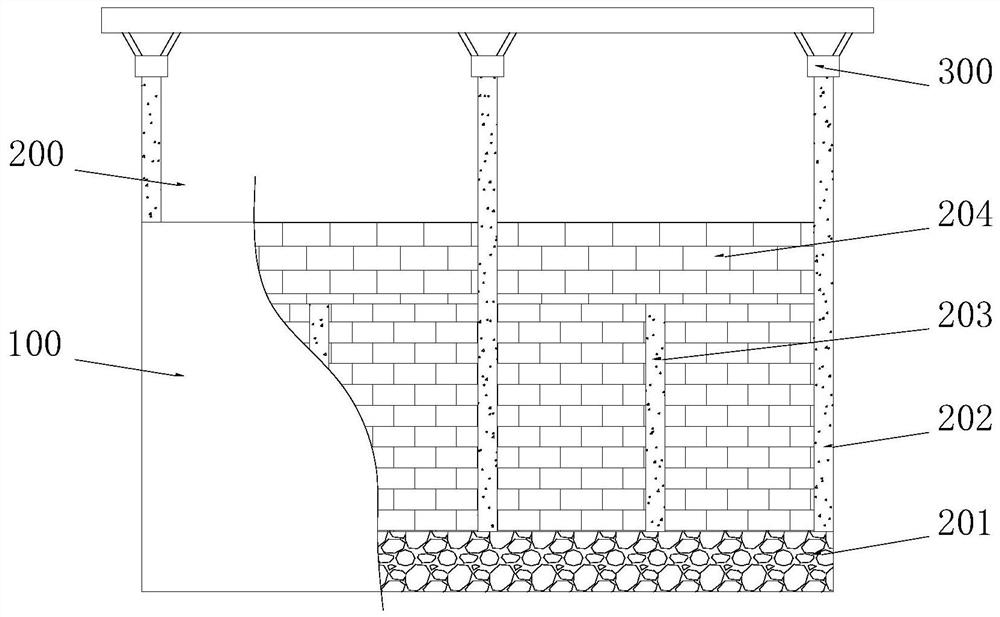An aerated concrete block wall structure