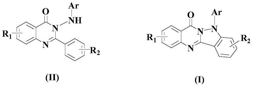 Method for synthesizing quinazolino indazole derivatives under acidic condition