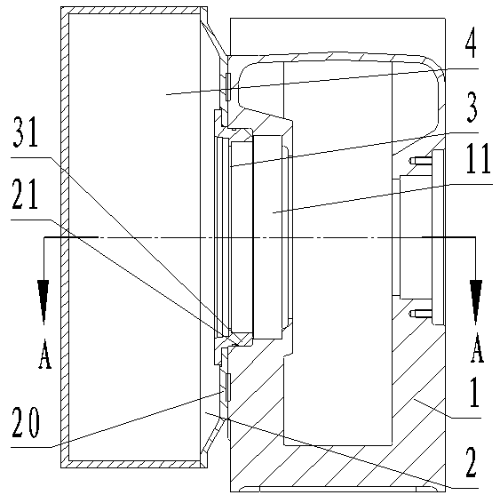 Connecting device of particle cabin and gear box