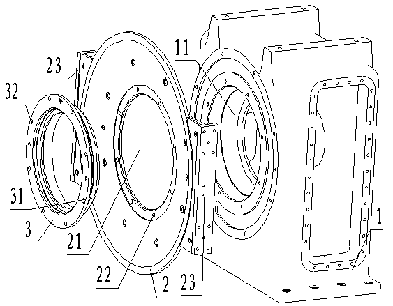 Connecting device of particle cabin and gear box