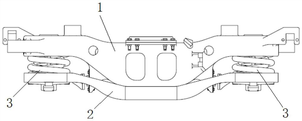 Transverse elastic limiting device and bogie