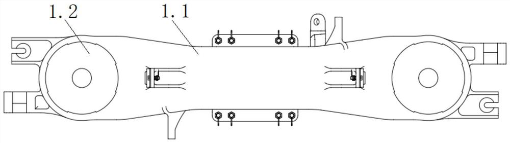 Transverse elastic limiting device and bogie