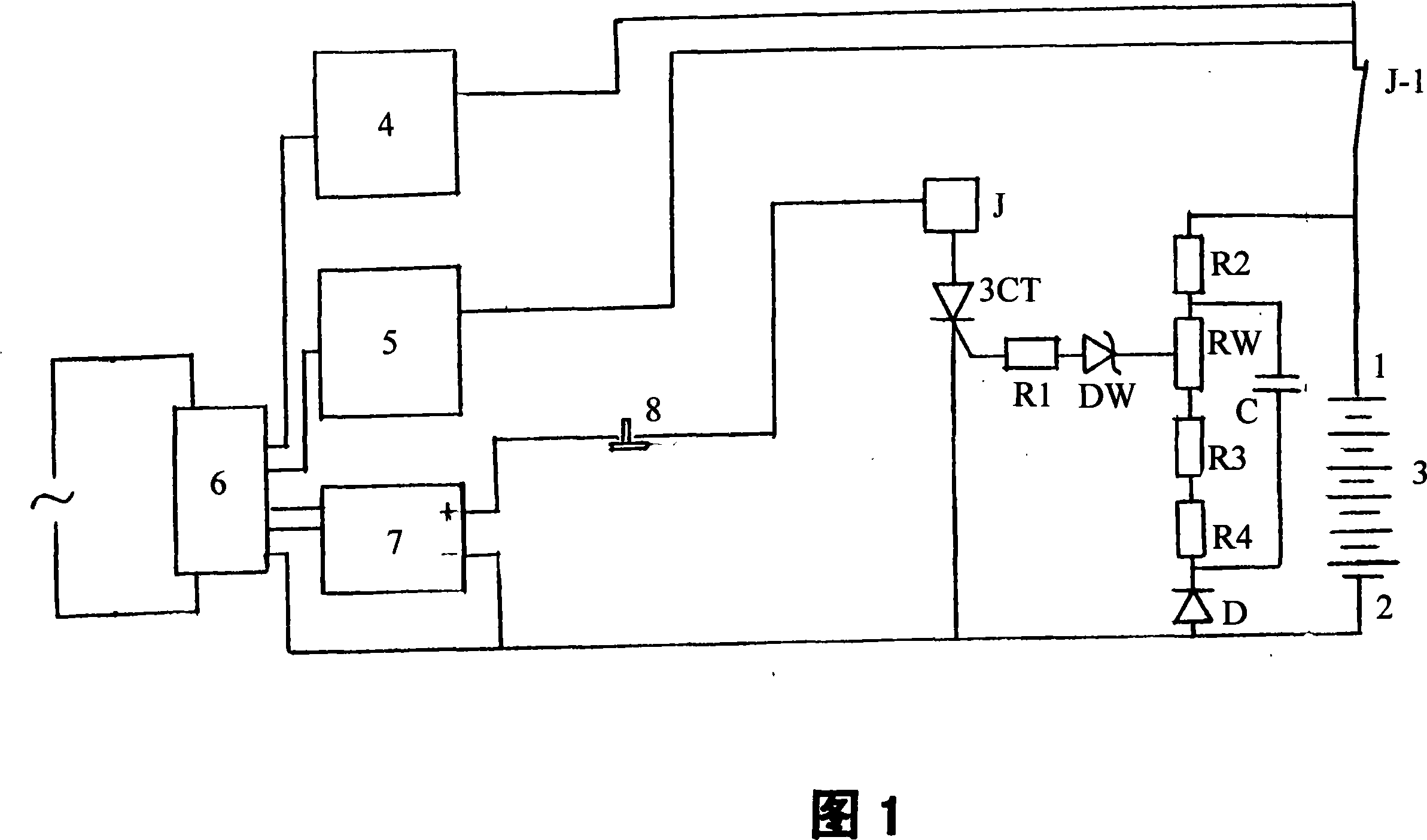 Automatic stop charging control circuit of positive and negative combination pulse charge machine