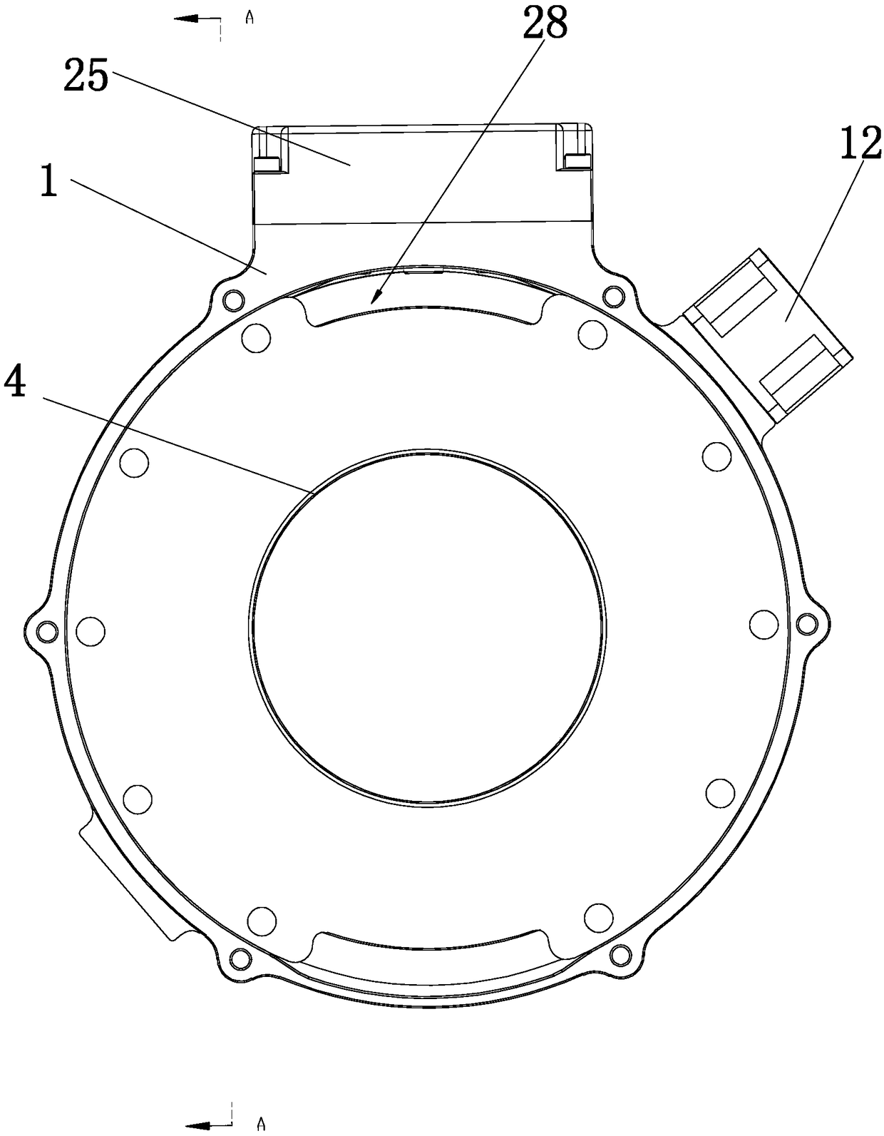Subsection-armature motor stator and manufacturing process thereof