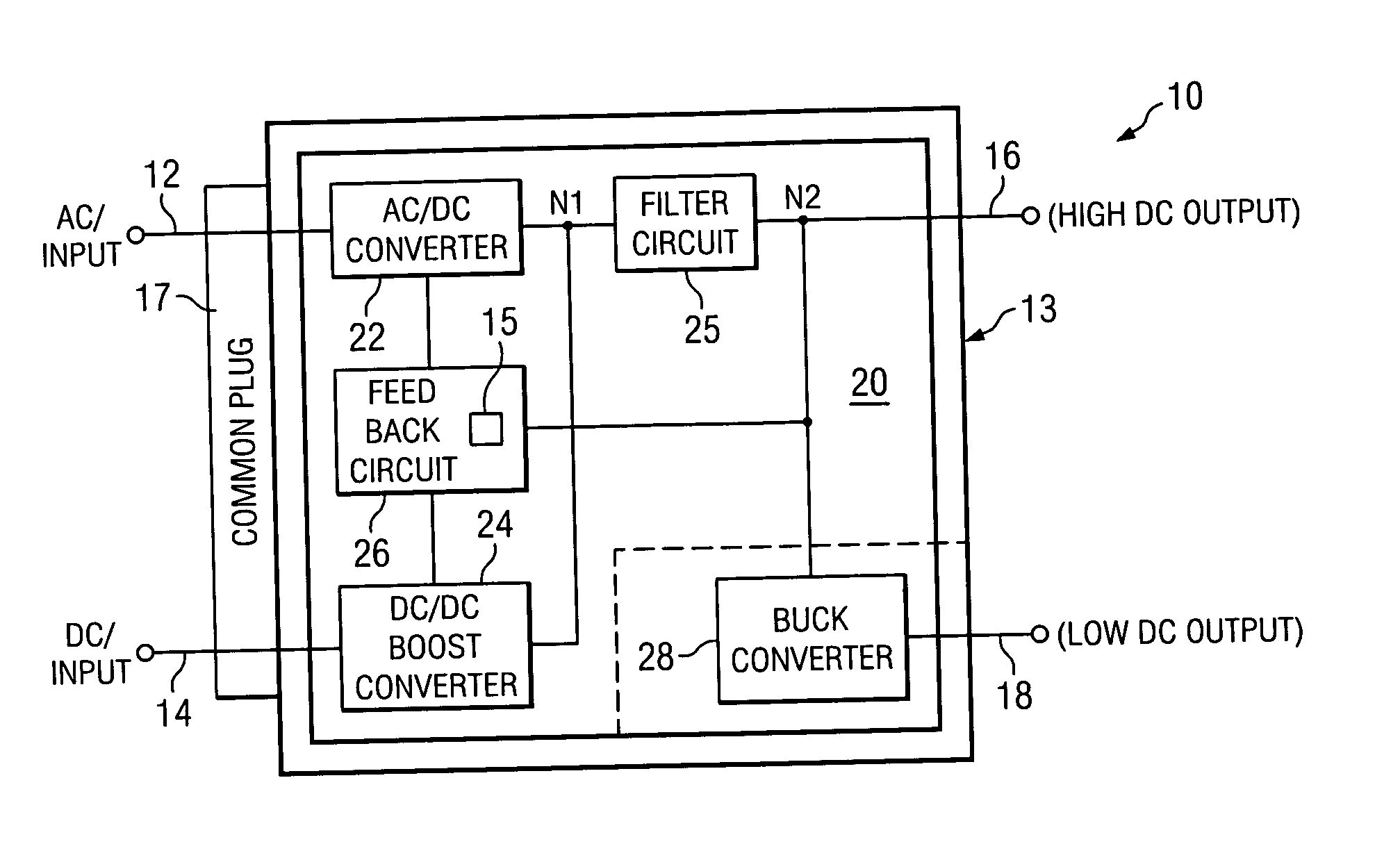 Power converter with retractable cable system