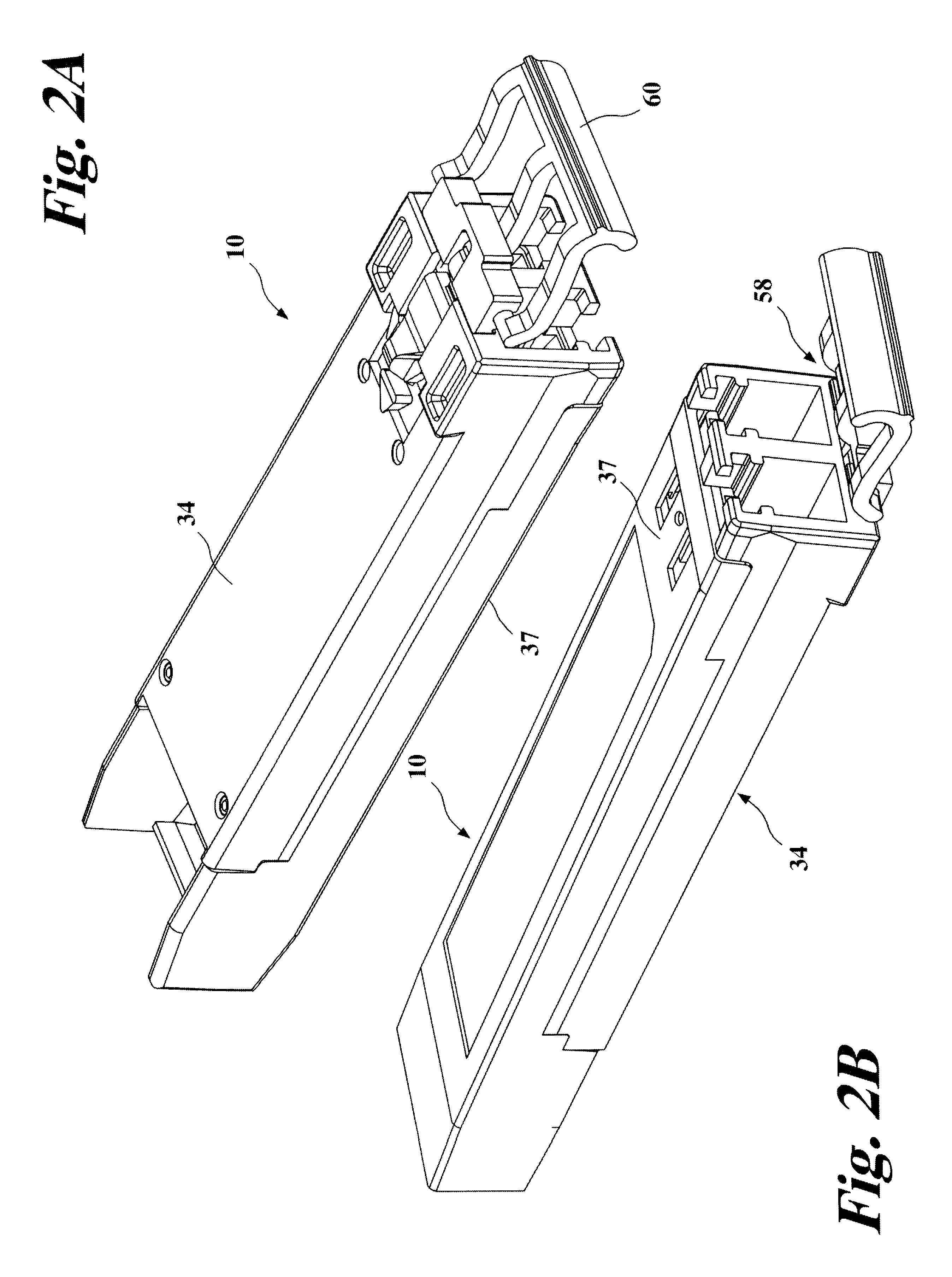 Pluggable transceiver module having rotatable release and removal lever with living hinge
