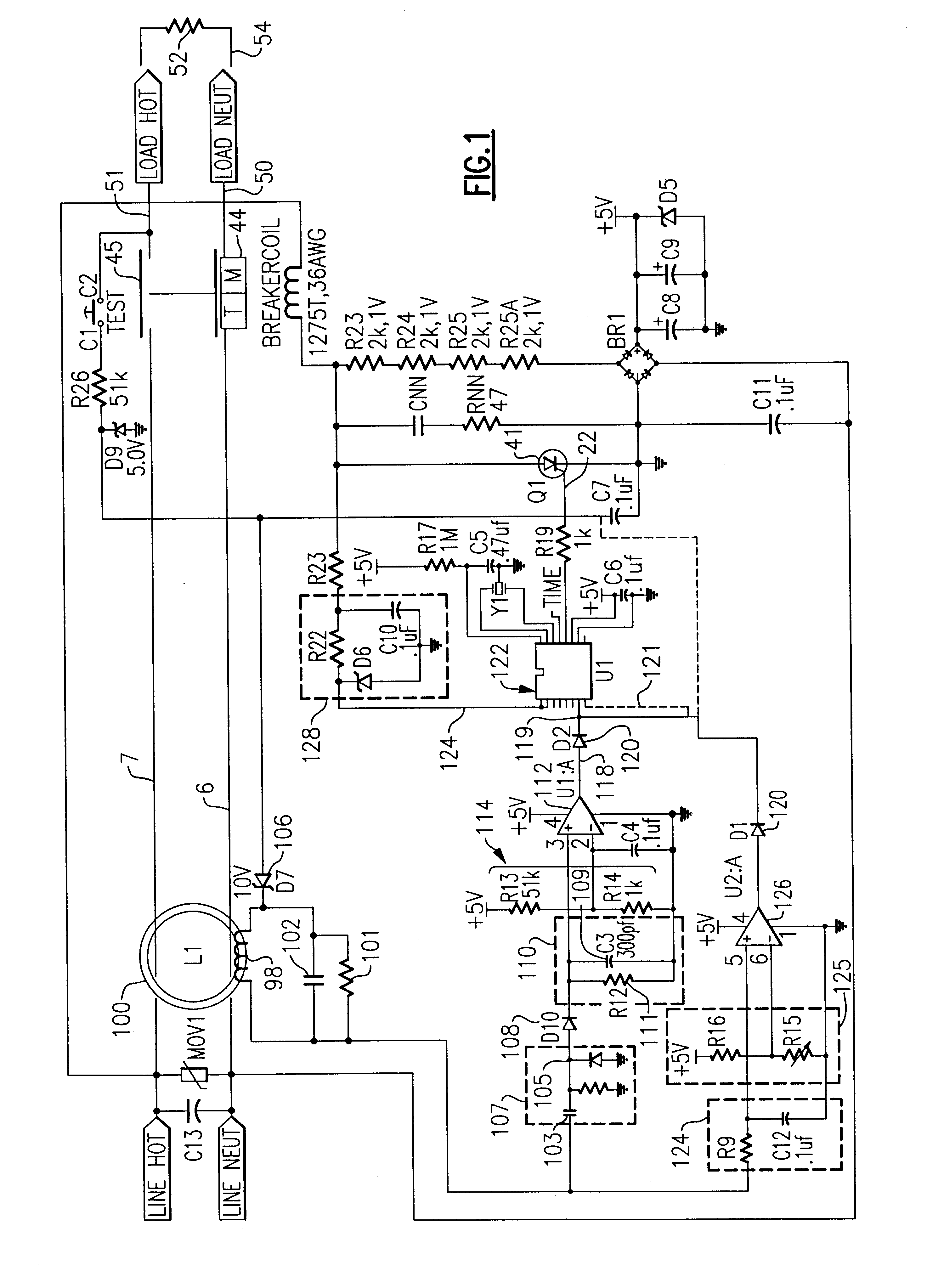 Arc fault circuit interrupter recognizing arc noise burst patterns