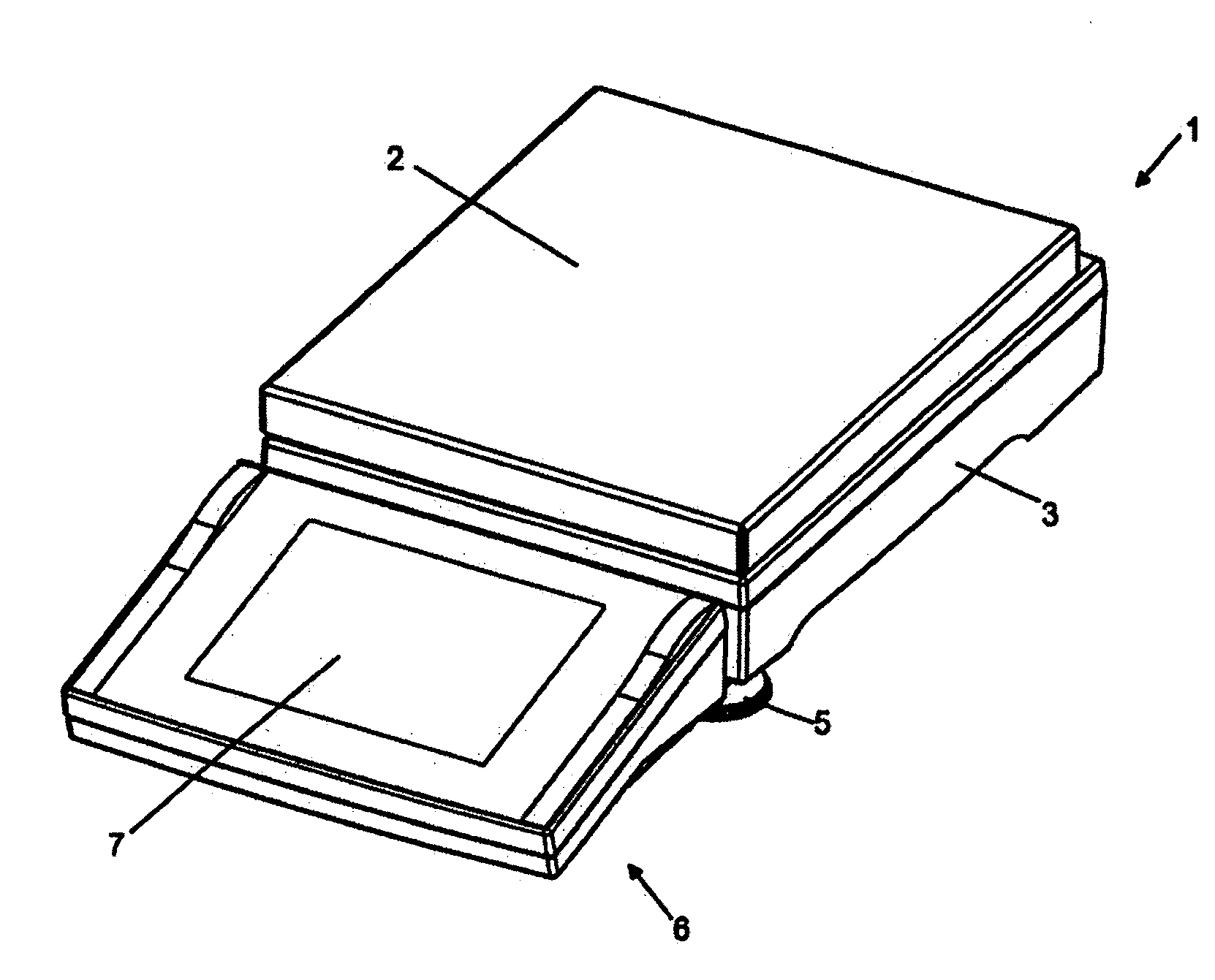 Scale having a display and operating unit