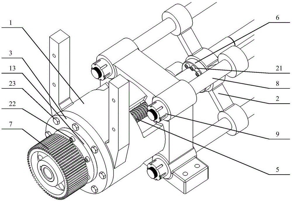 An injection shaft support connection device