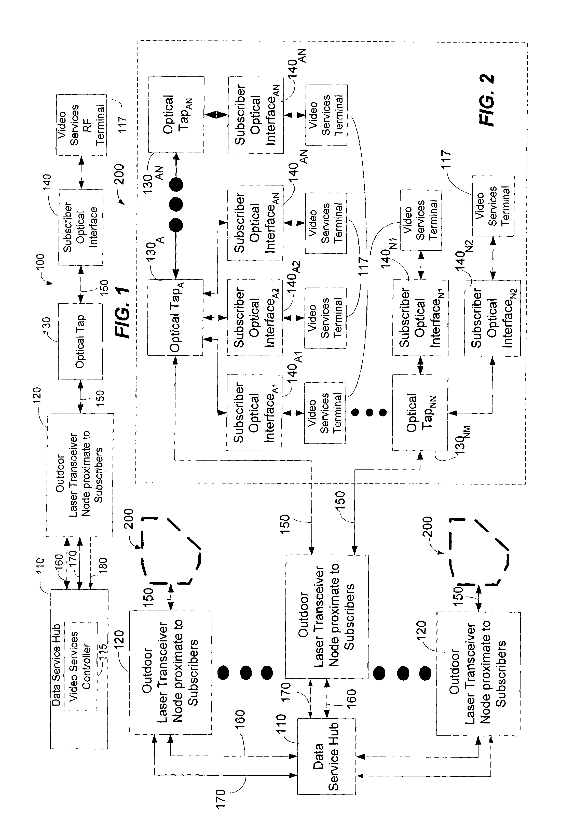 Method and system for providing a return path for signals generated by legacy terminals in an optical network