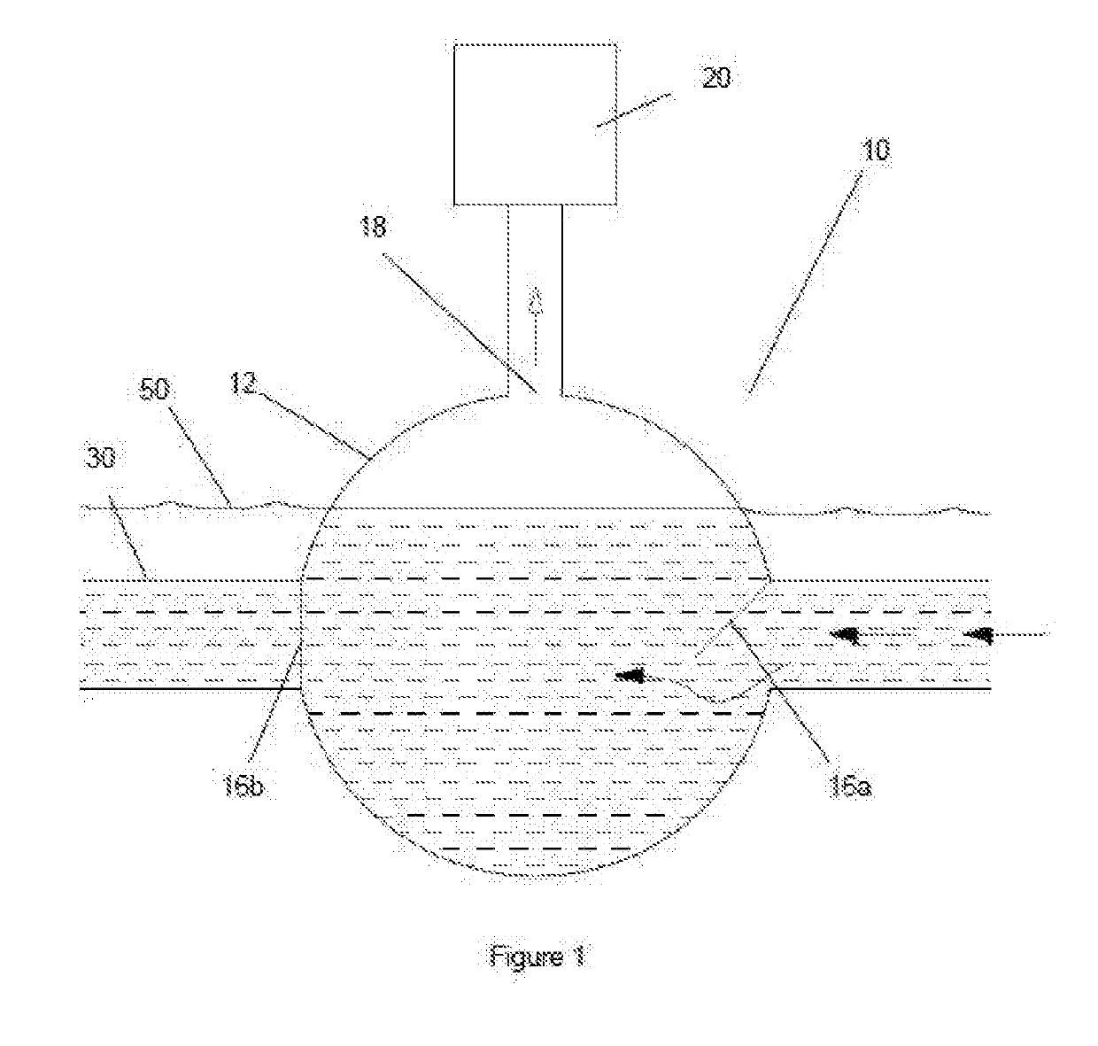 Assembly and system for pumping a volume of fluid through a body of water