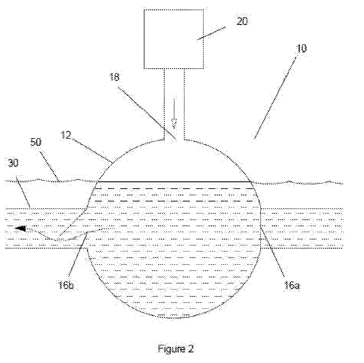 Assembly and system for pumping a volume of fluid through a body of water