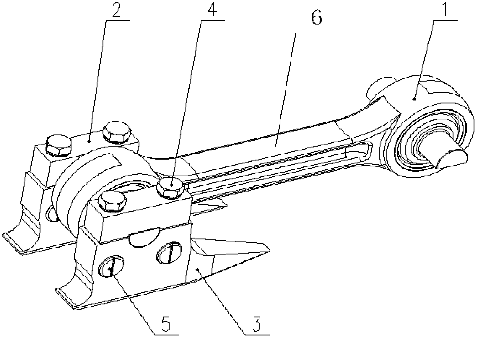 Traction pull rod device of railway wagon bogie