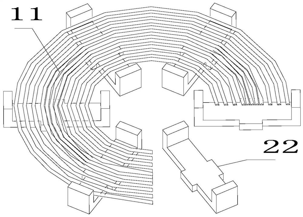 Magnetic stripe and coil assembly structure and cooking equipment