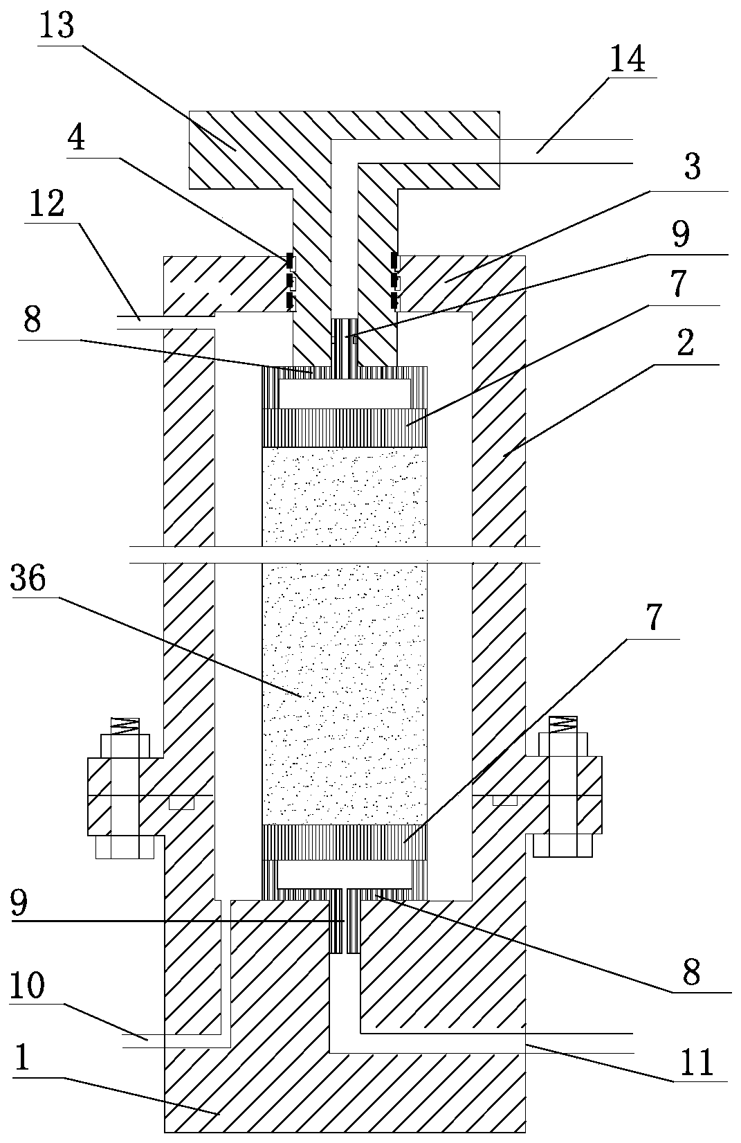 Post-peak fractured rock triaxial slurry permeability test system and method