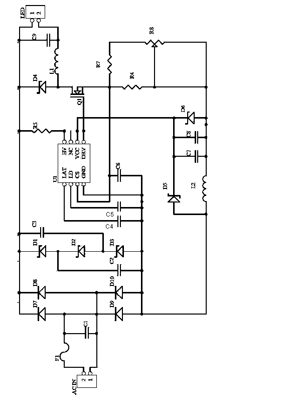 LED constant current drive circuit and LED light fixture
