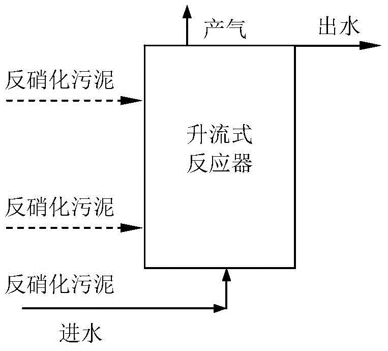 Method for rapidly starting up-flow reactor through denitrification