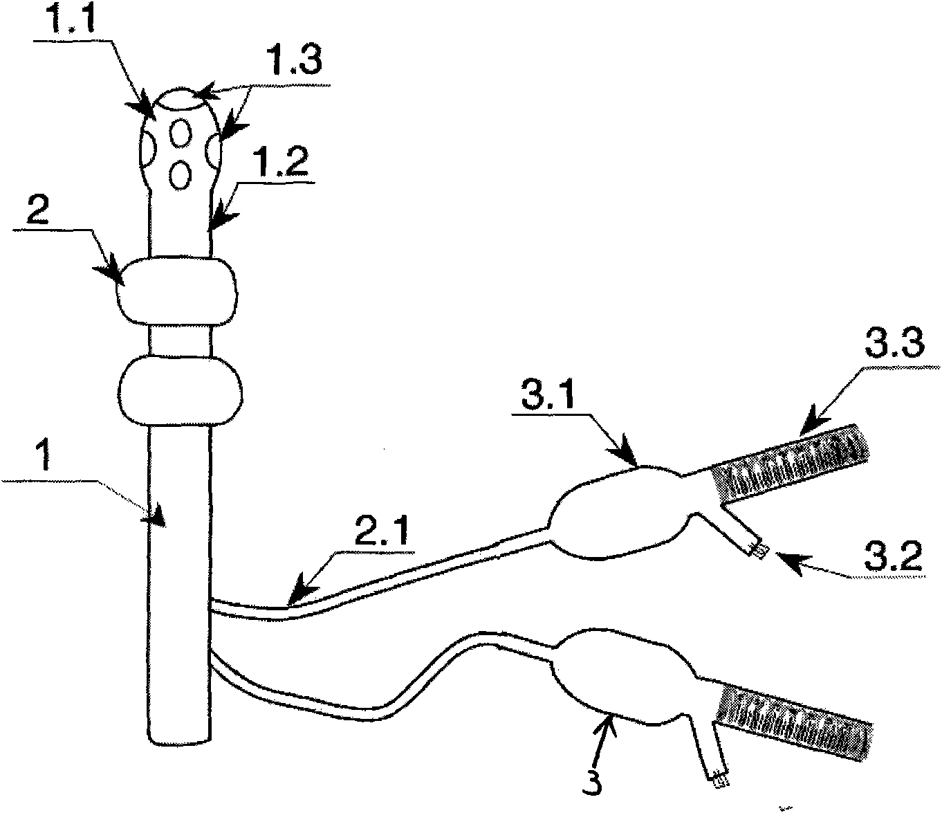 Double-balloon porous spherical-head anal tube