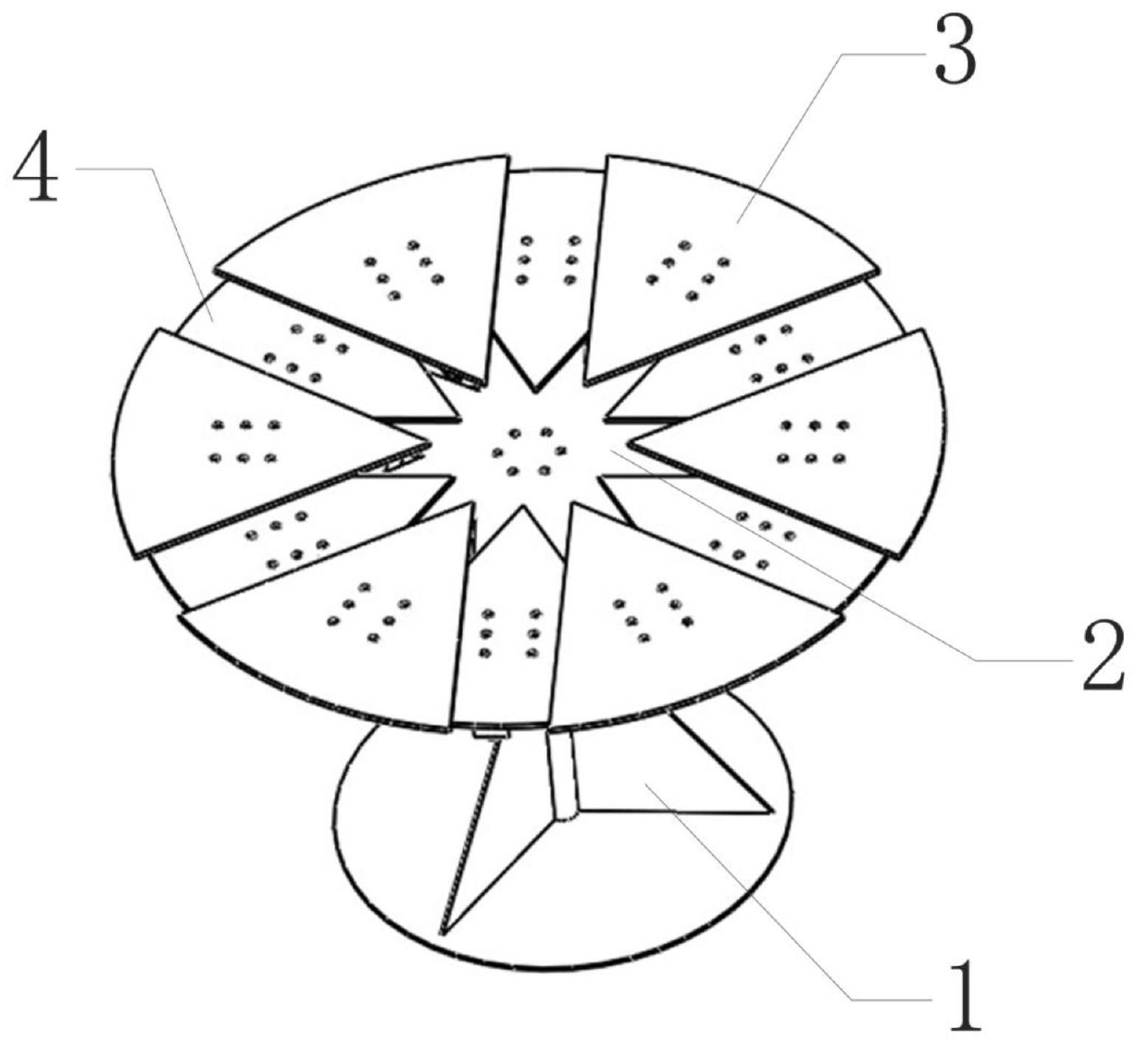 Novel extensible type round table driven by mechanical mechanism