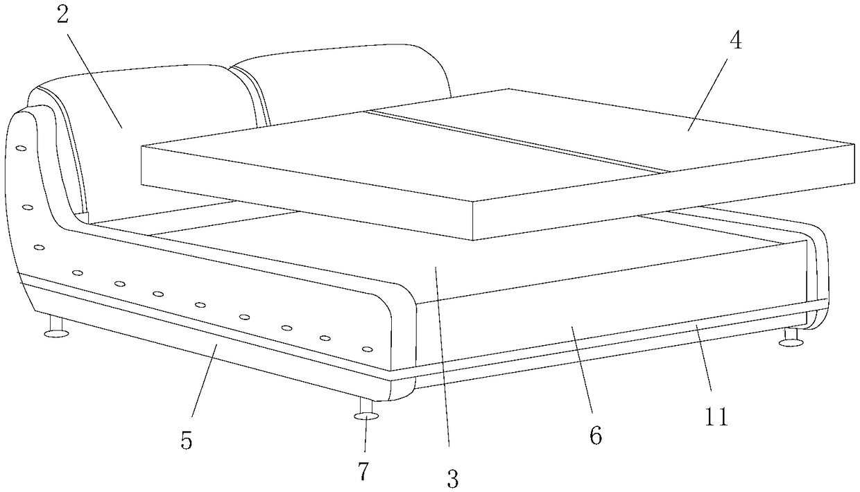 Novel inflatable bed with bed railing
