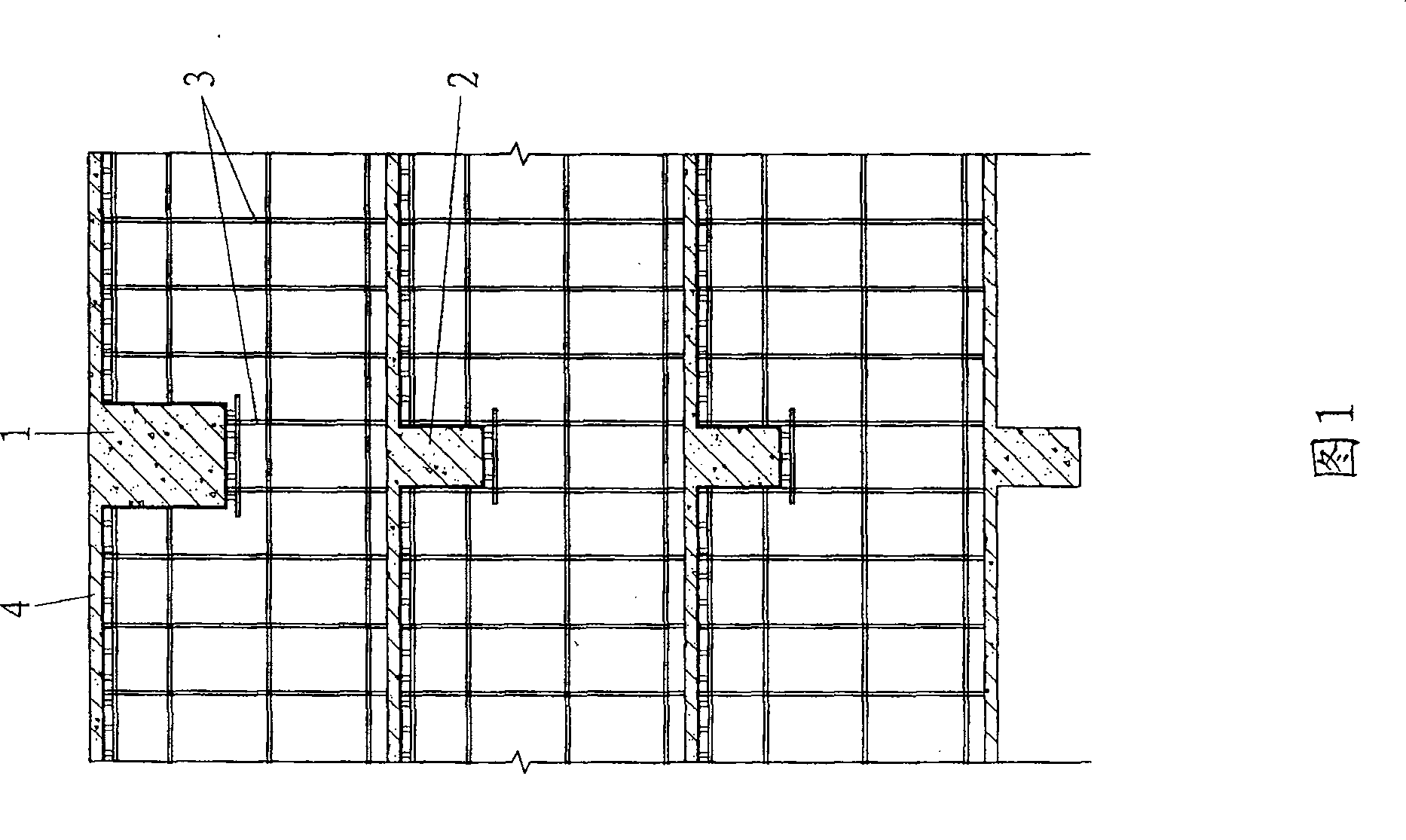 Construction method and construction technique for wide cross section beam formwork supporting system