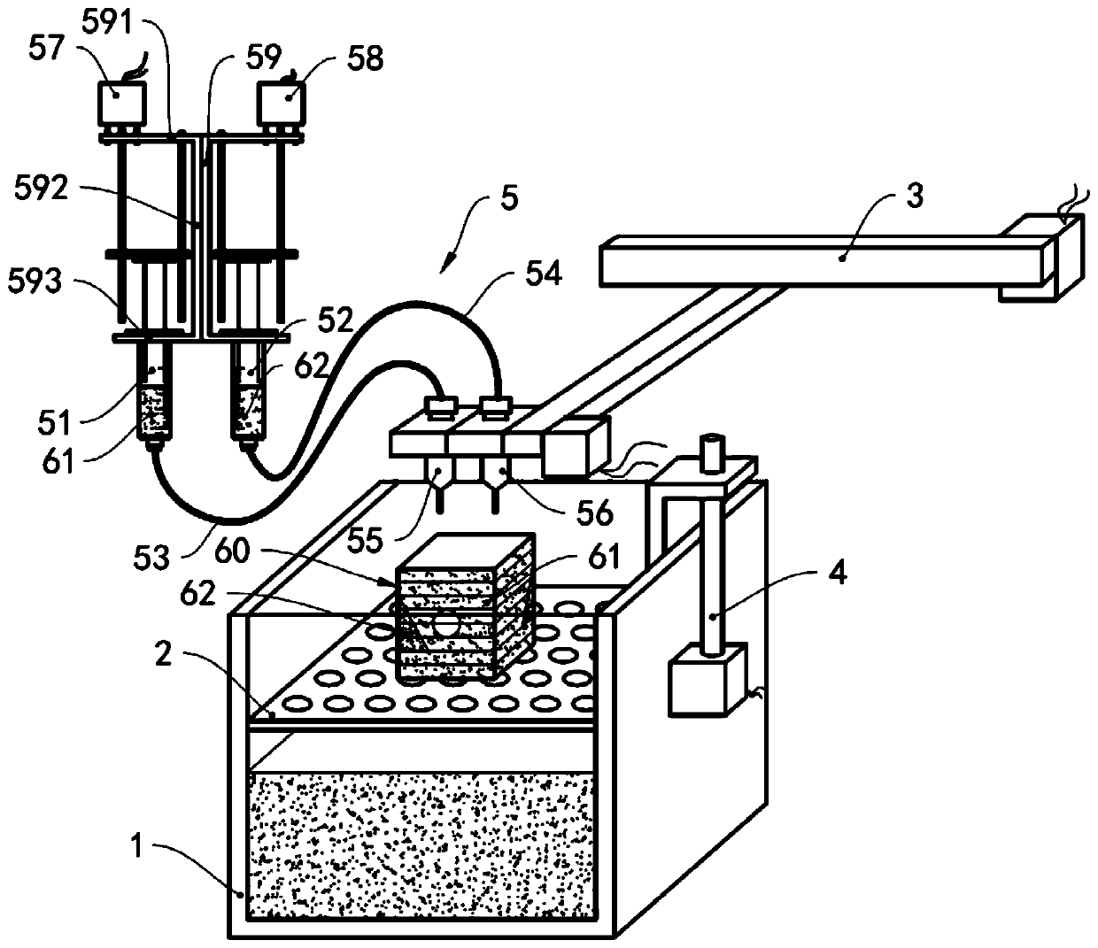 Three-dimensional printing method at room temperature and three-dimensional printing device