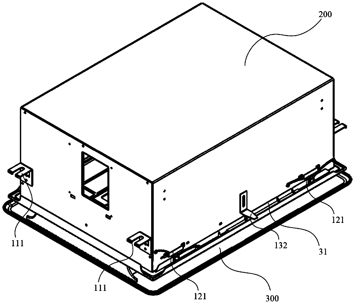 Mounting mechanism and method for embedded air conditioner