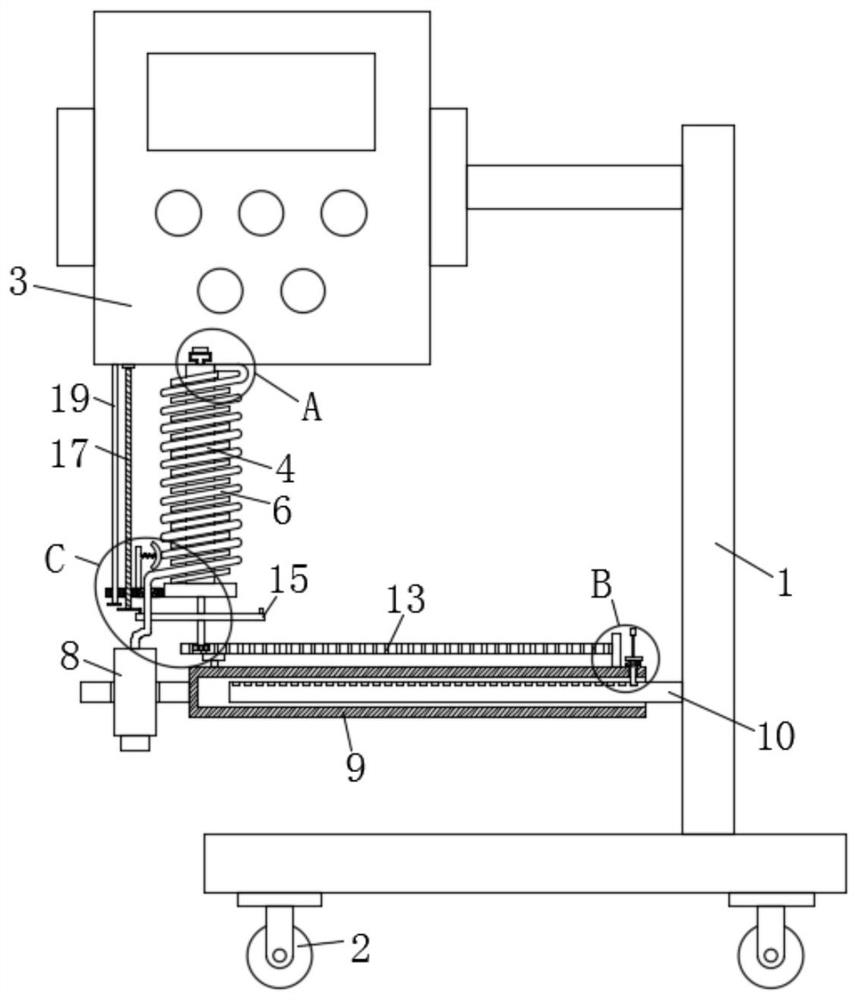 Non-contact mud layer interface instrument convenient to move