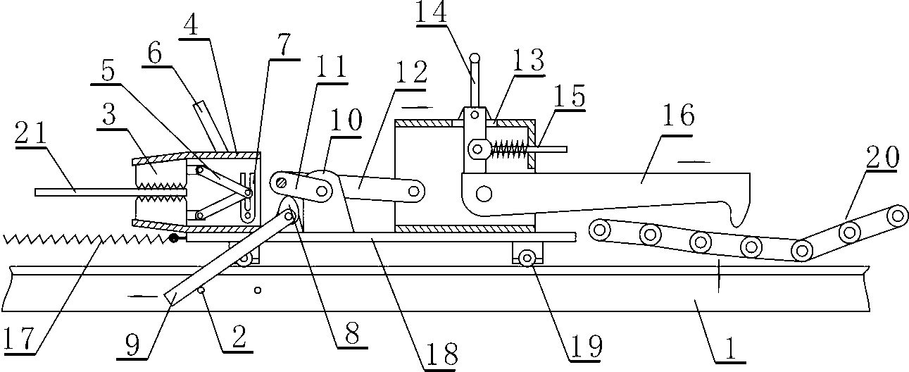 Metal cold-drawing device with automatic unhooking function