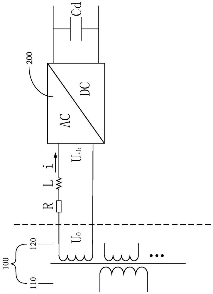 Online identification method, device and circuit for leakage reactance of secondary side of transformer