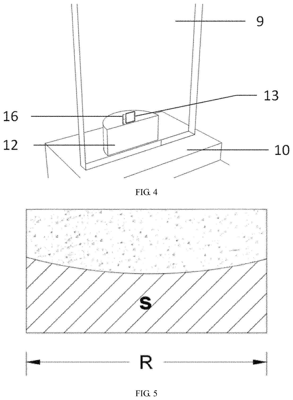 Image acquisition device and measuring method for geometric parameters of specific developing area on concrete test blocks