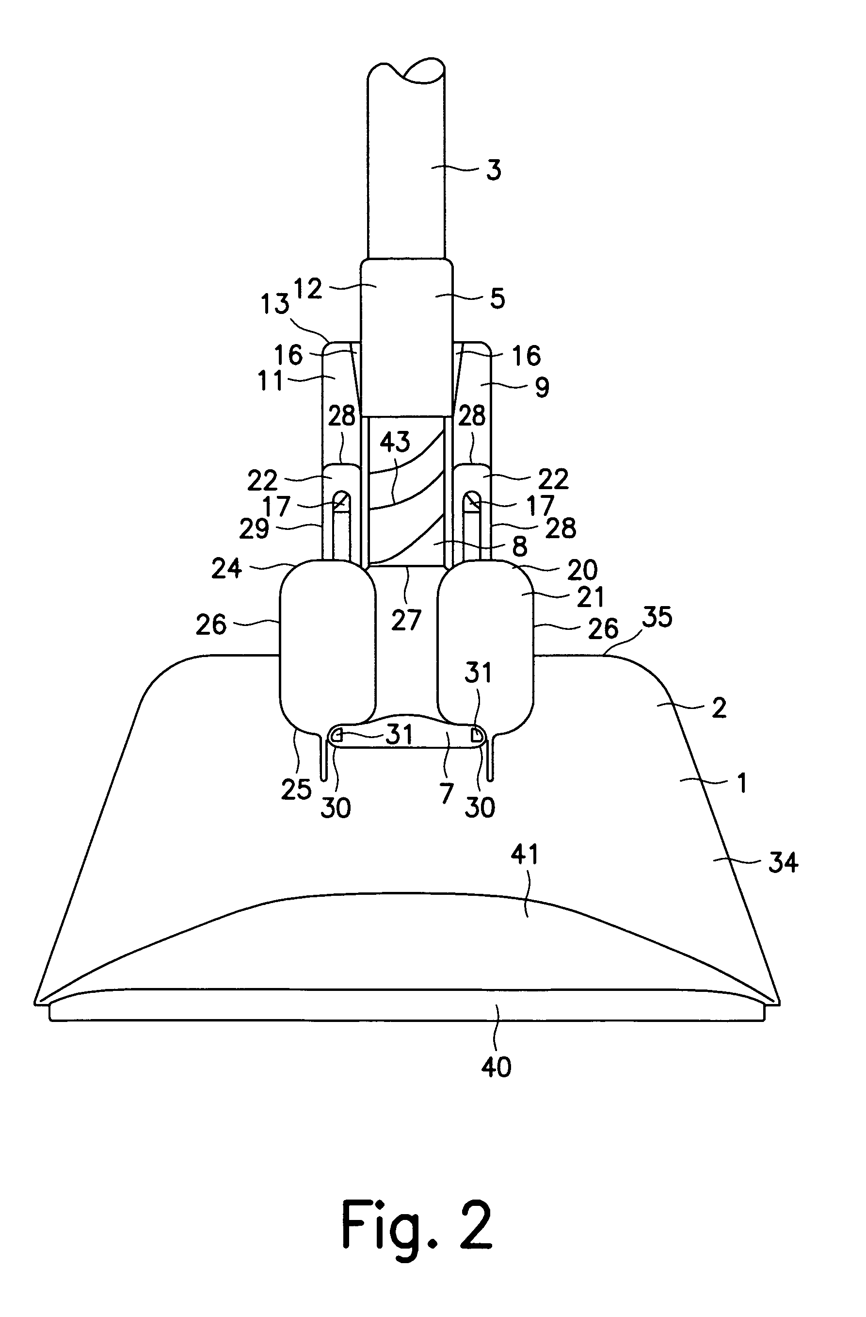 Dustpan with a latching mechanism