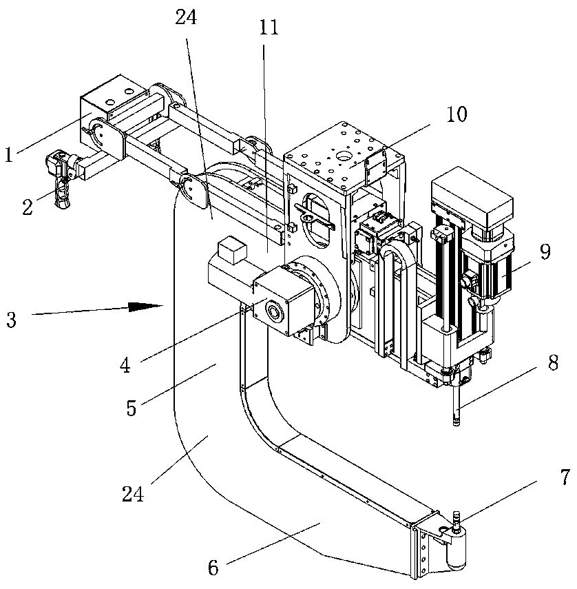 C-shaped servo welding tongs assembly of power-assisted manipulator