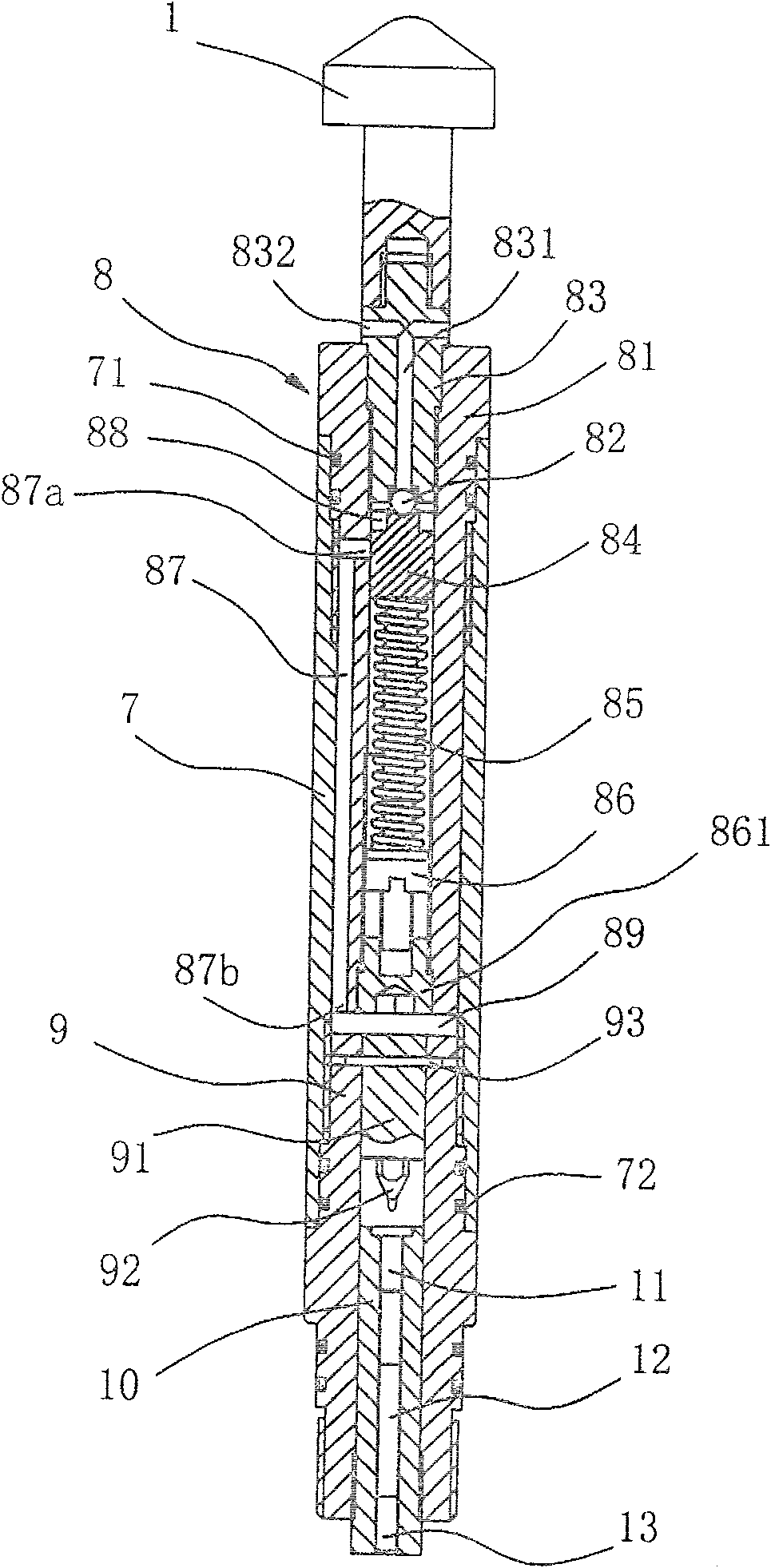 Throwing type high energy gas fracturing device