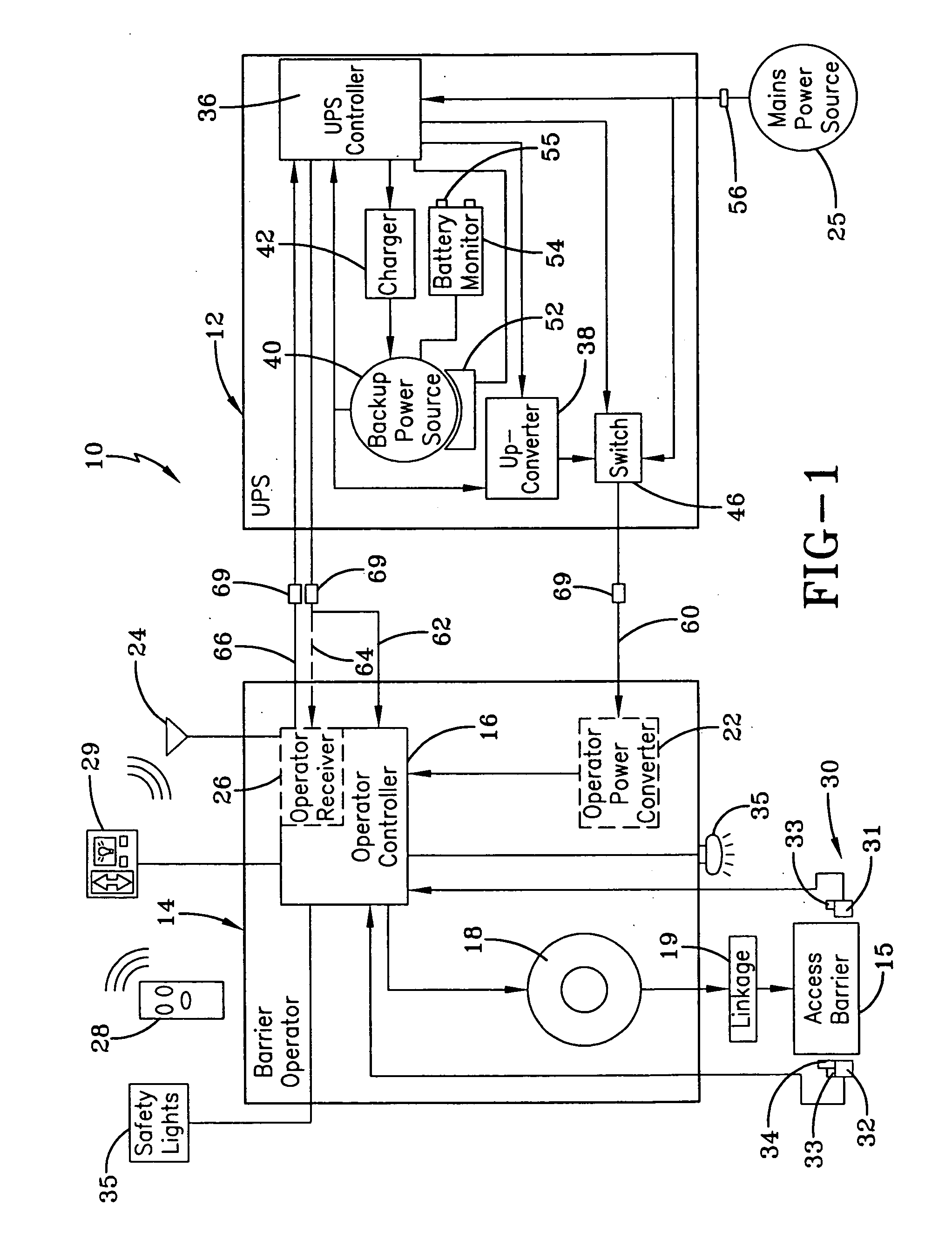 Uninterruptible power source for a barrier operator and related methods