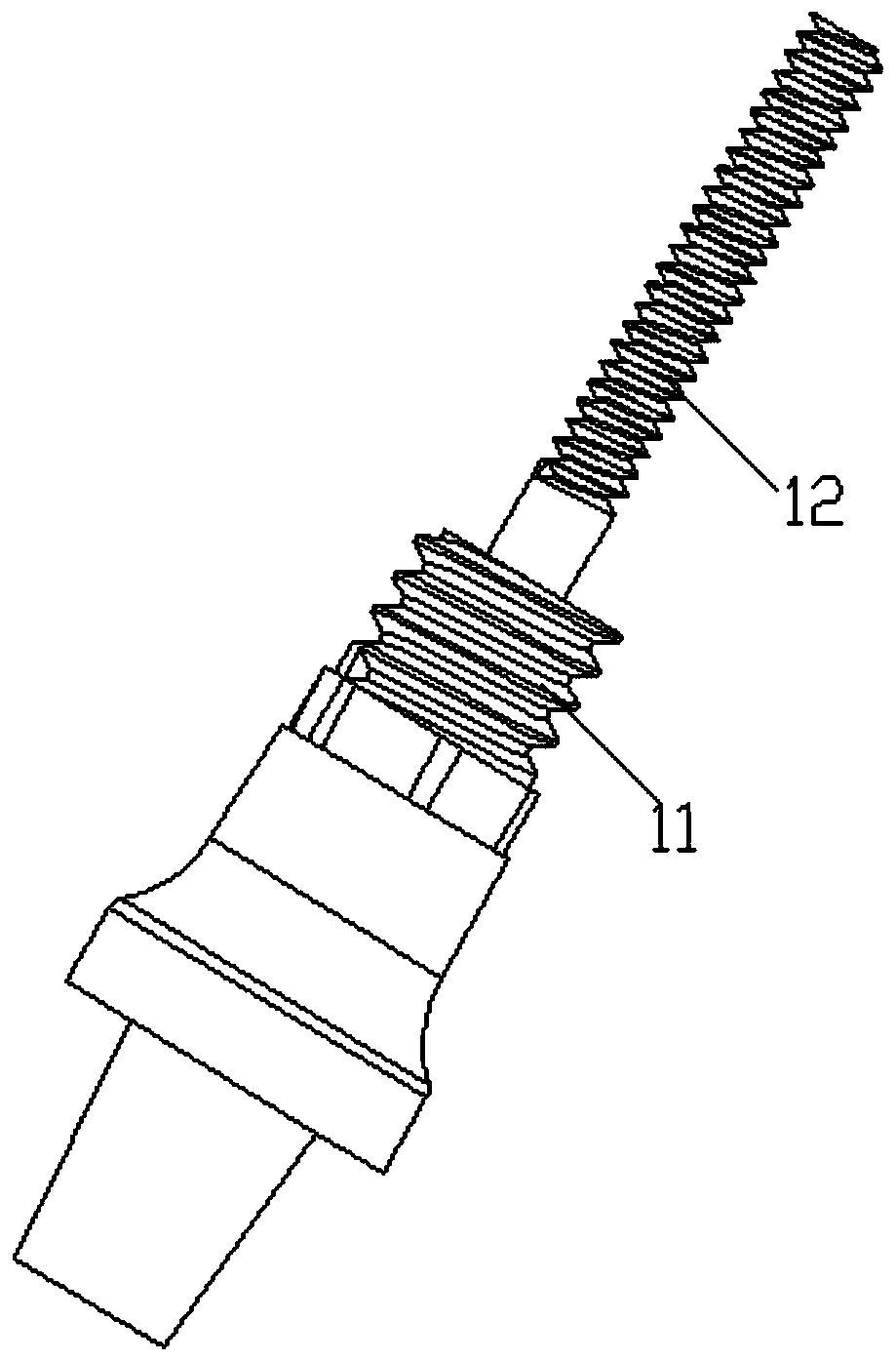 Expanding type tooth implantation device based on differential thread transmission