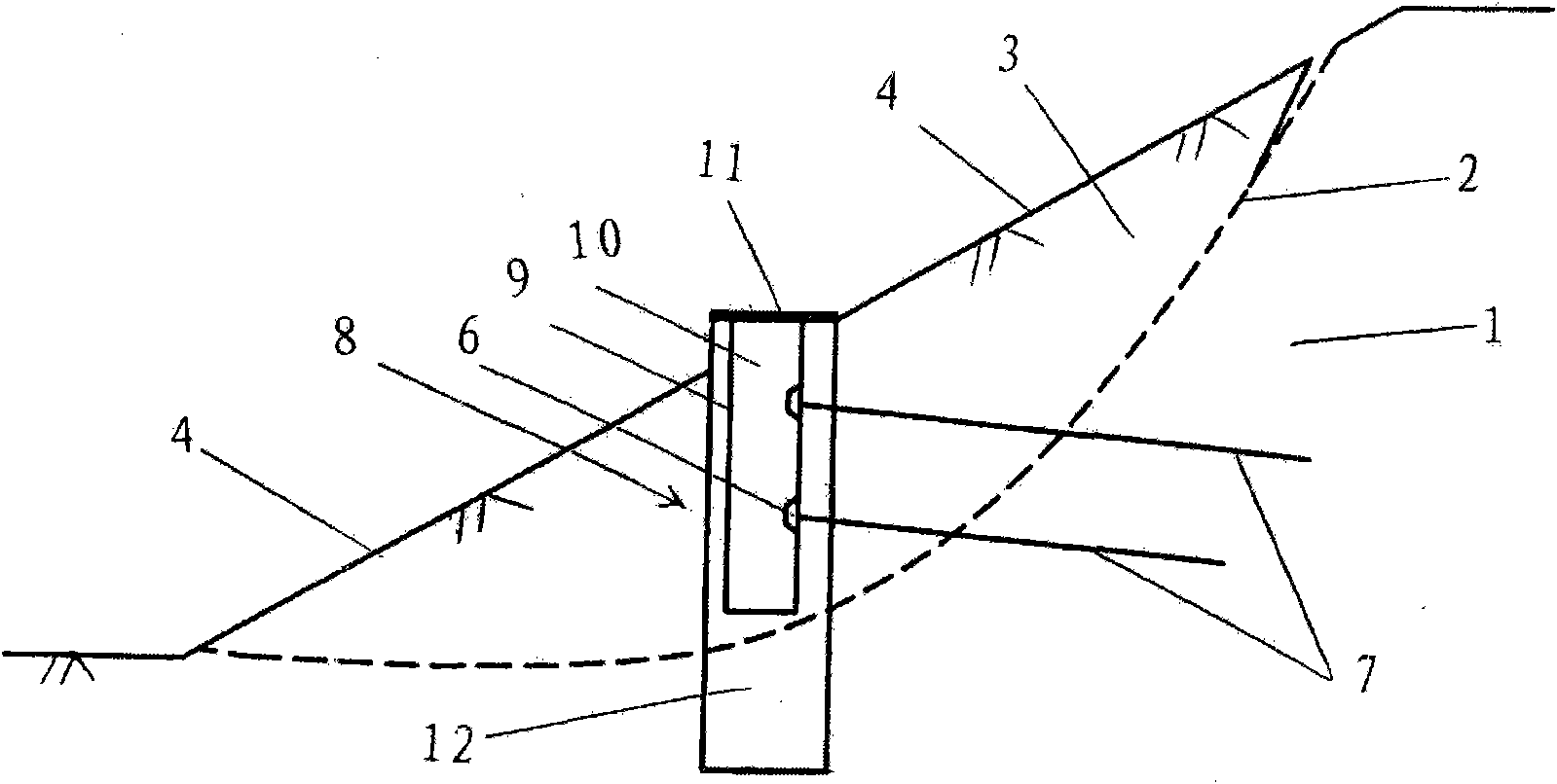 Built-in anchor head embedded-type anchoring pile