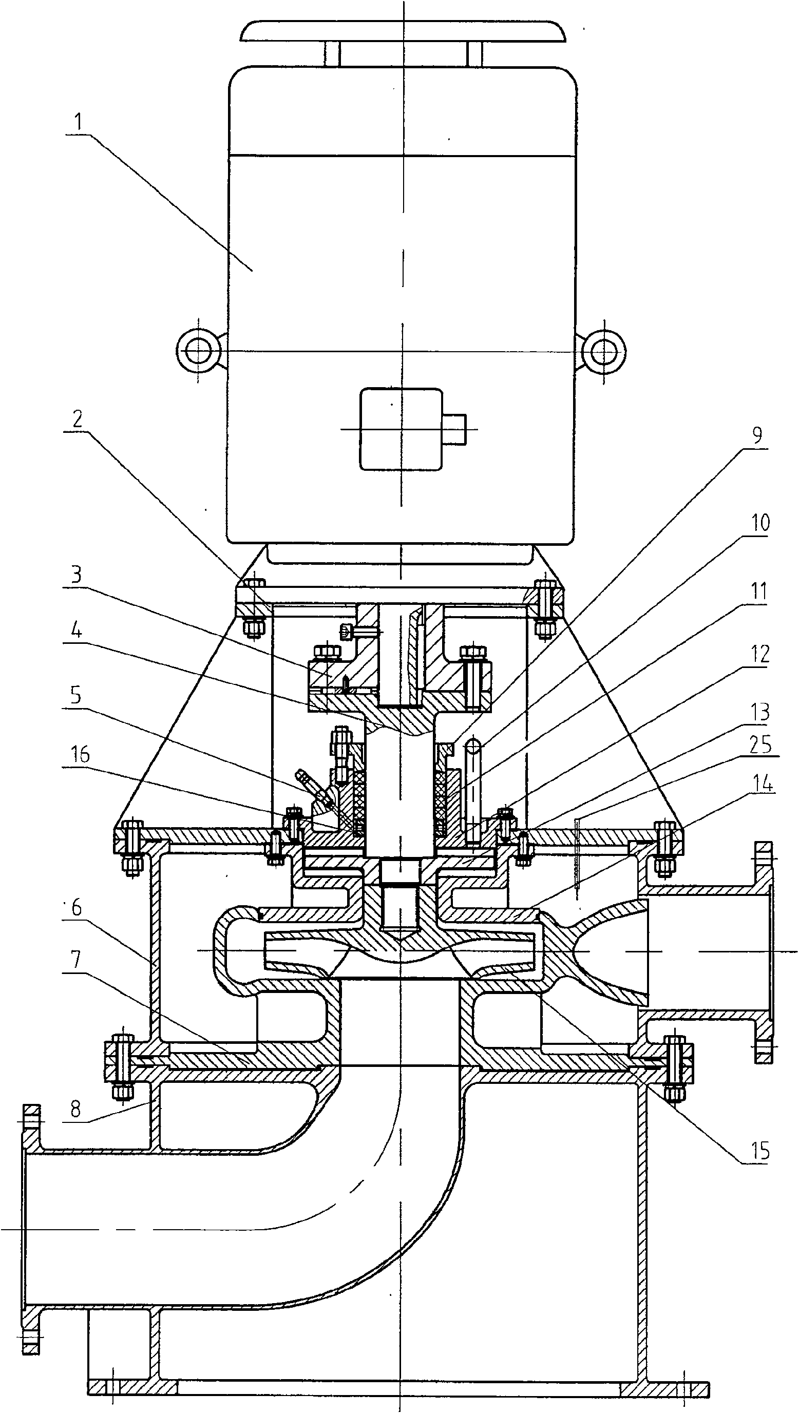 Vertical type highly effective energy-saving abrasion-proof pump